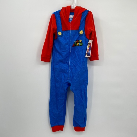 Nintendo One Pieces Super Mario Bros Xs Boys Jumpsuit Union Suit One Piece Fleece Romper